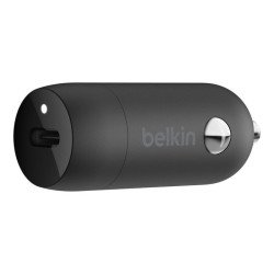 Adaptador de corriente para el coche, 20 vatios, 3.6 A (24 pin USB-C), en el cable: Lightning, negro